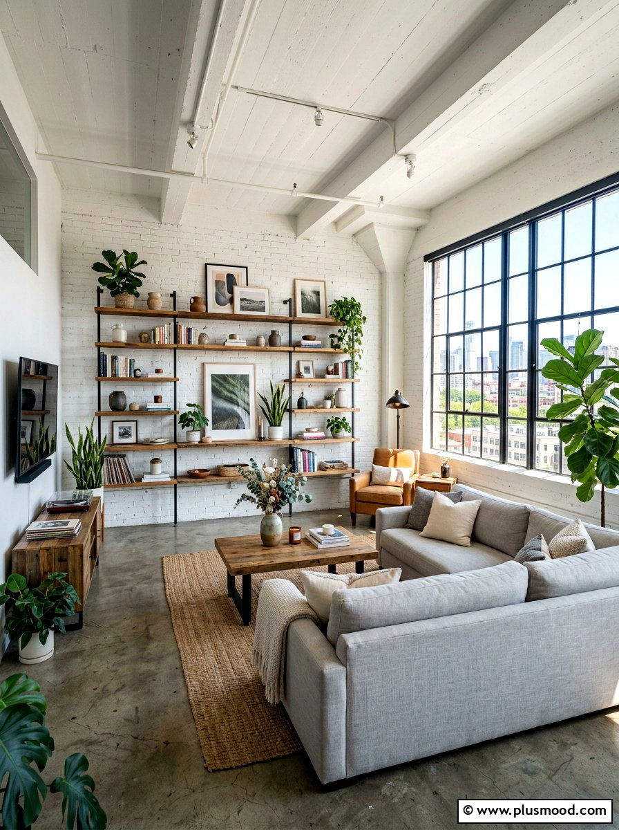 Industrial Neutral Living Room - 25 neutral summer living room ideas
