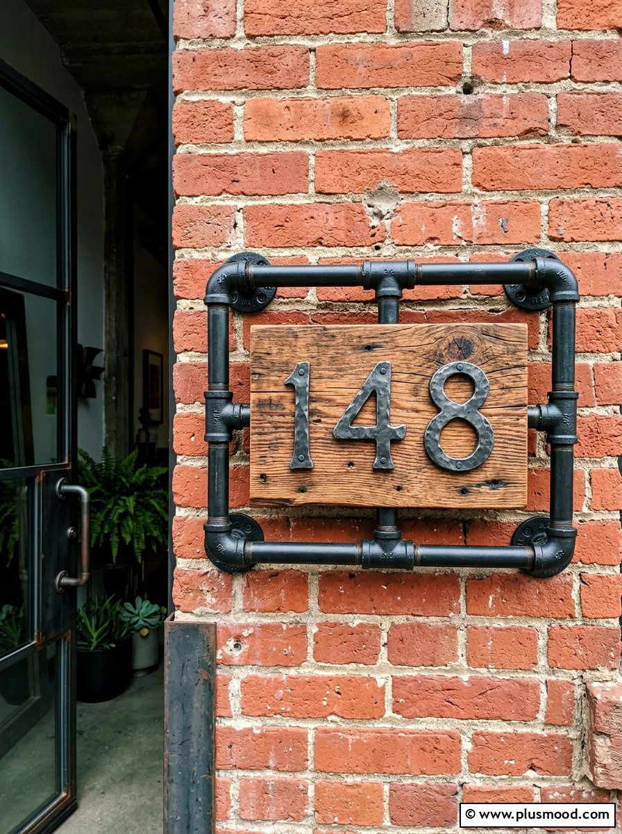 Industrial Pipe House Number Frame - 25 summer house number display ideas