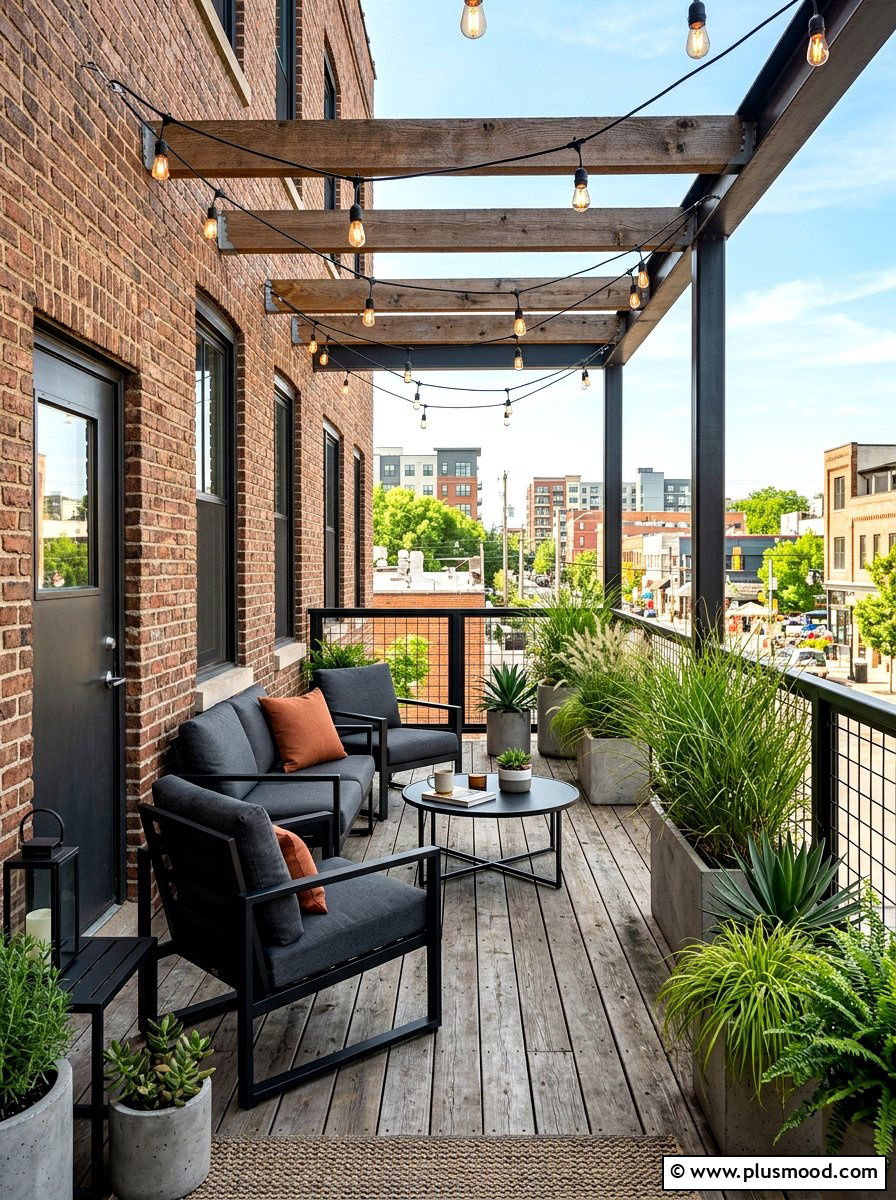Industrial Style Porch - 25 cozy summer porch ideas