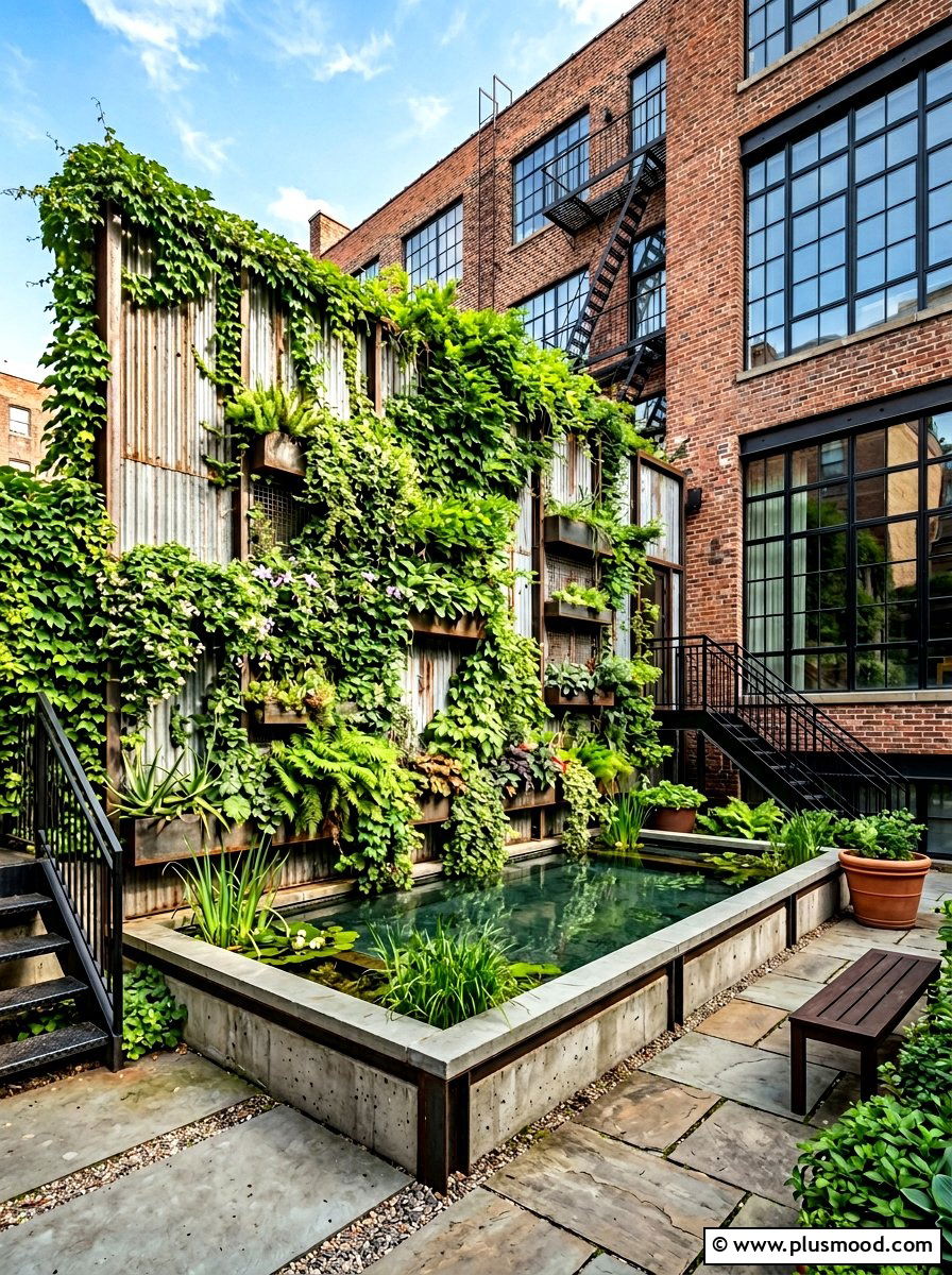 Industrial Style Vertical Garden Pool - 25 pool landscaping ideas with vertical garden