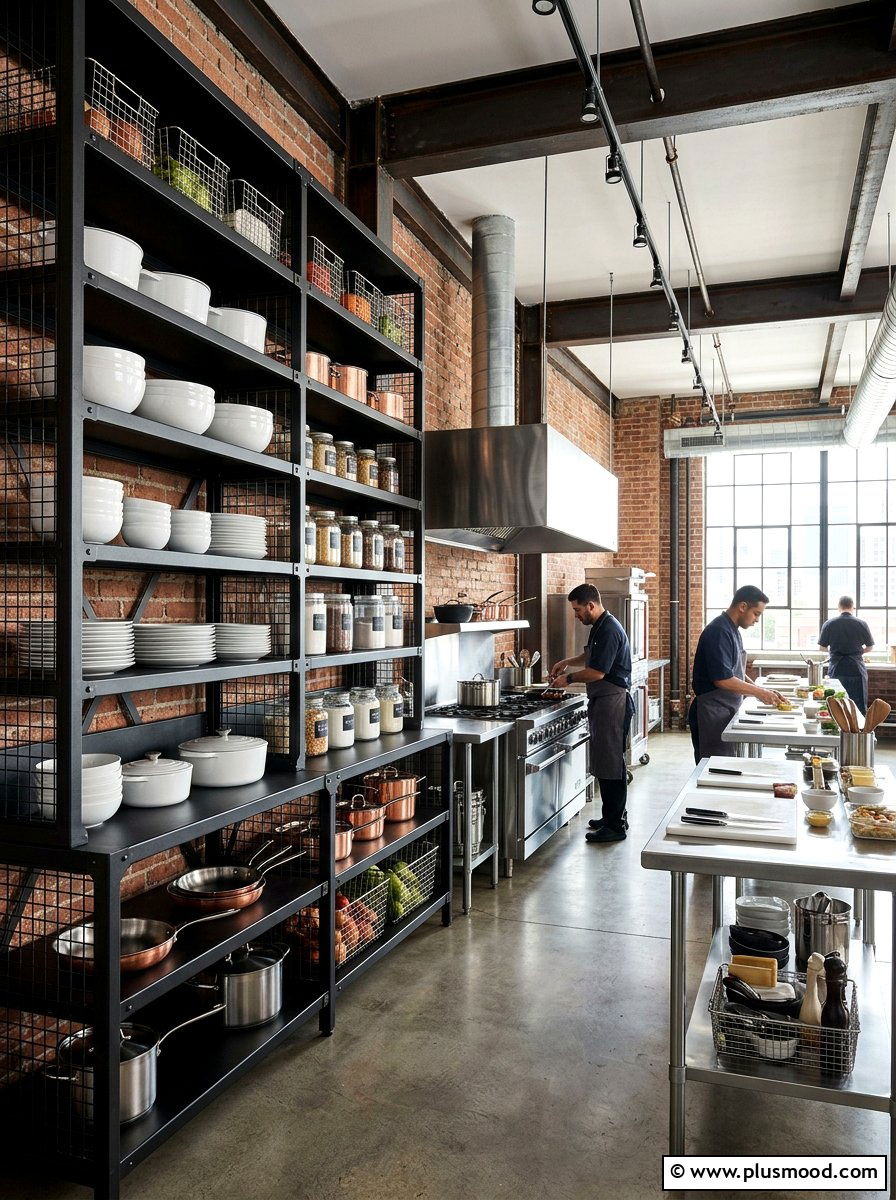 Industrial Summer Kitchen Metal Shelves - 25 summer open shelf summer kitchen ideas