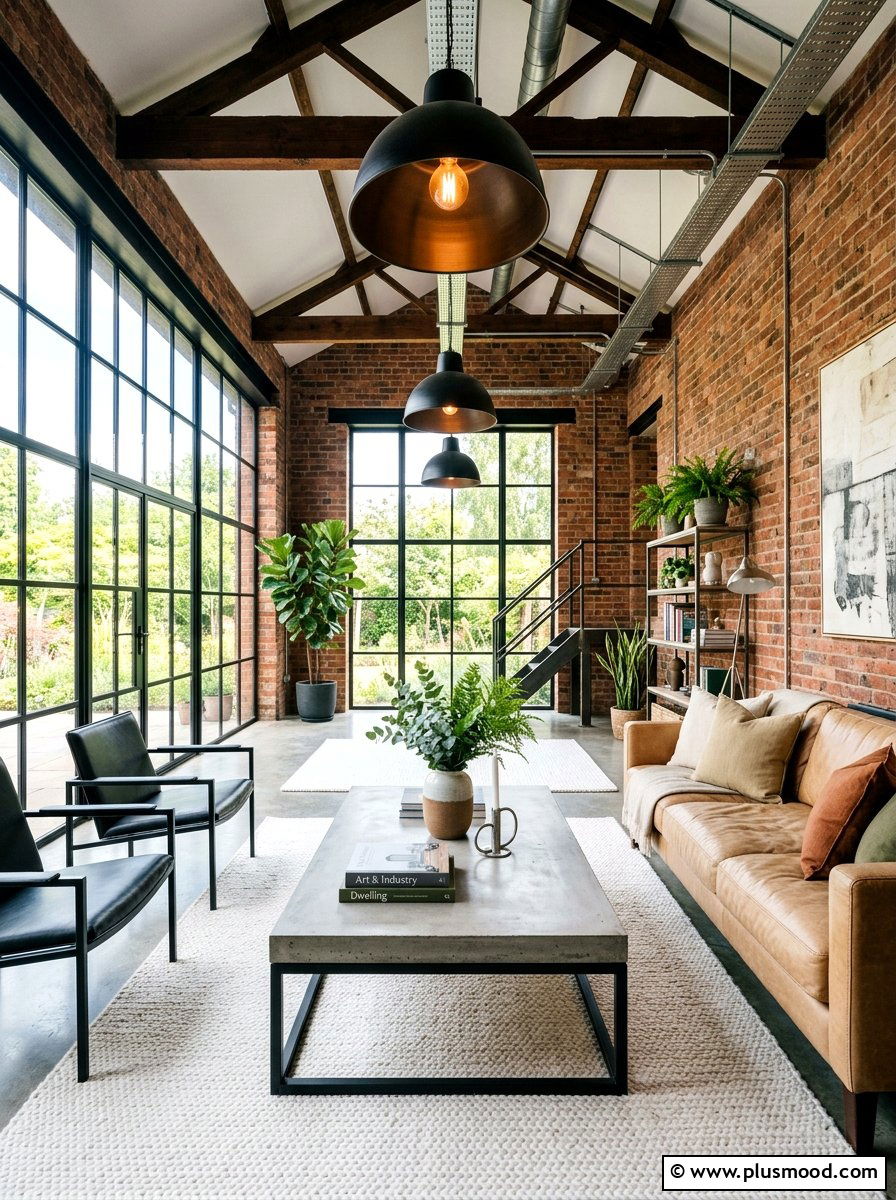 Industrial Summer Living Room - 25 summer easy living room makeover ideas