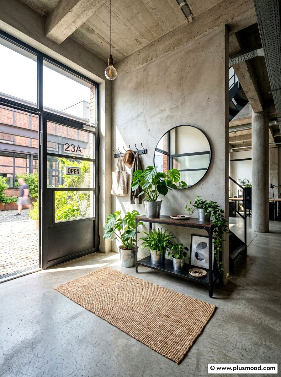 Industrial bright summer entryway - 25 summer entryway decor ideas