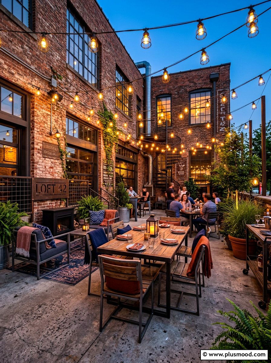 Industrial patio lighting - 25 summer patio ideas with string lights