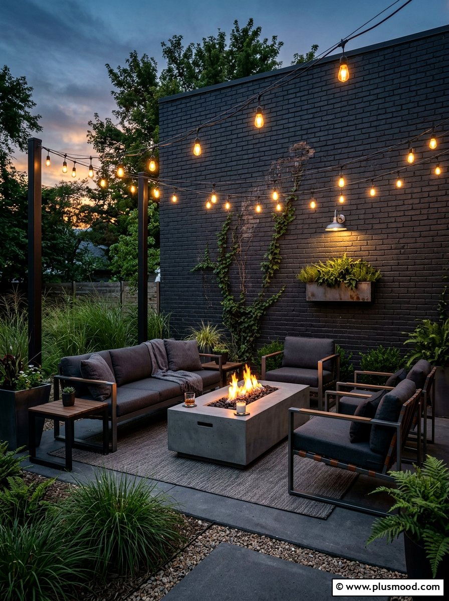 Industrial style backyard patio - 25 late summer patio decor ideas
