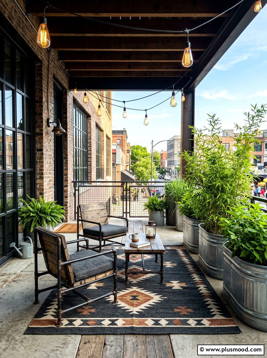 Industrial style porch - 25 summer front porch styling ideas