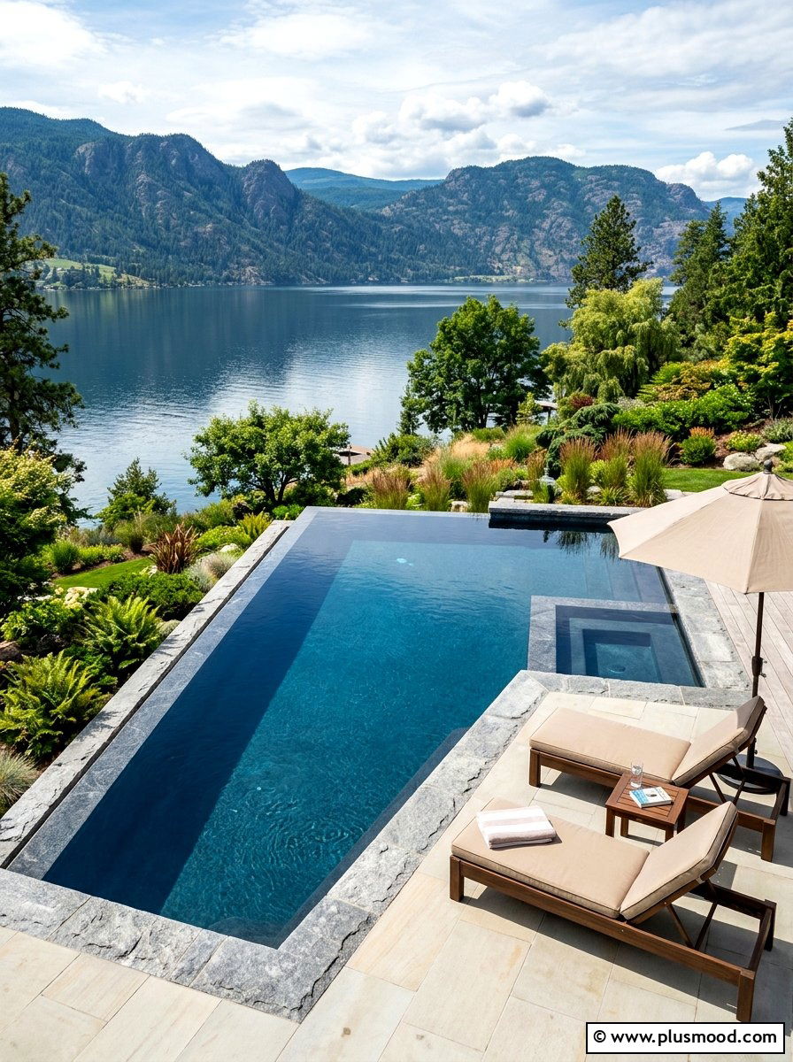 Infinity Edge Lakefront Pool - 25 pool landscaping ideas for lakefront homes