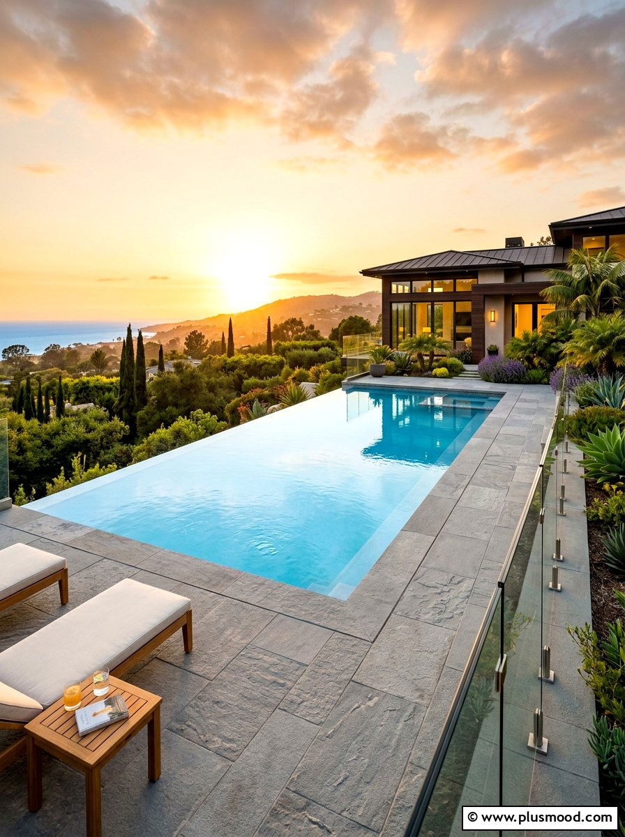 Infinity Edge Pool - 25 summer modern pool backyard ideas