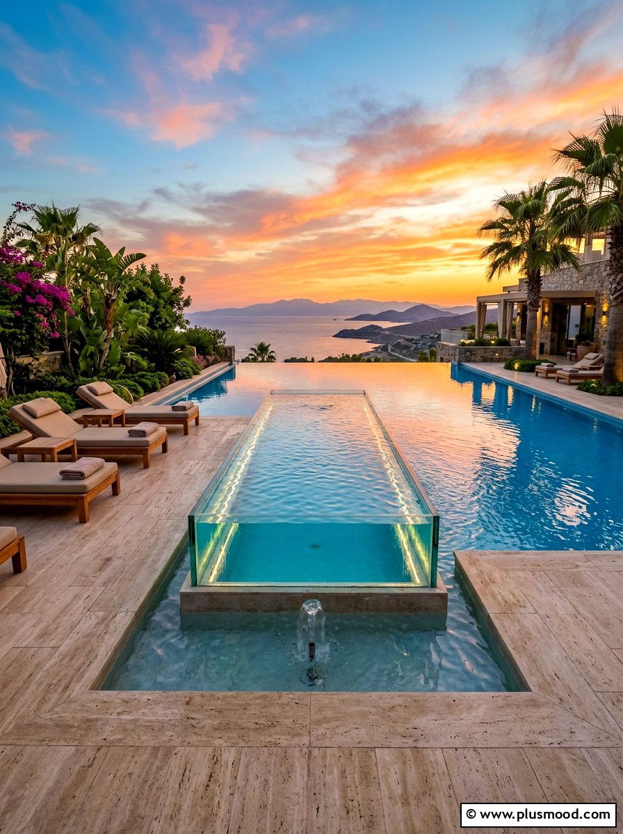 Infinity Pool Fountain - 25 summer fountain ideas for backyard