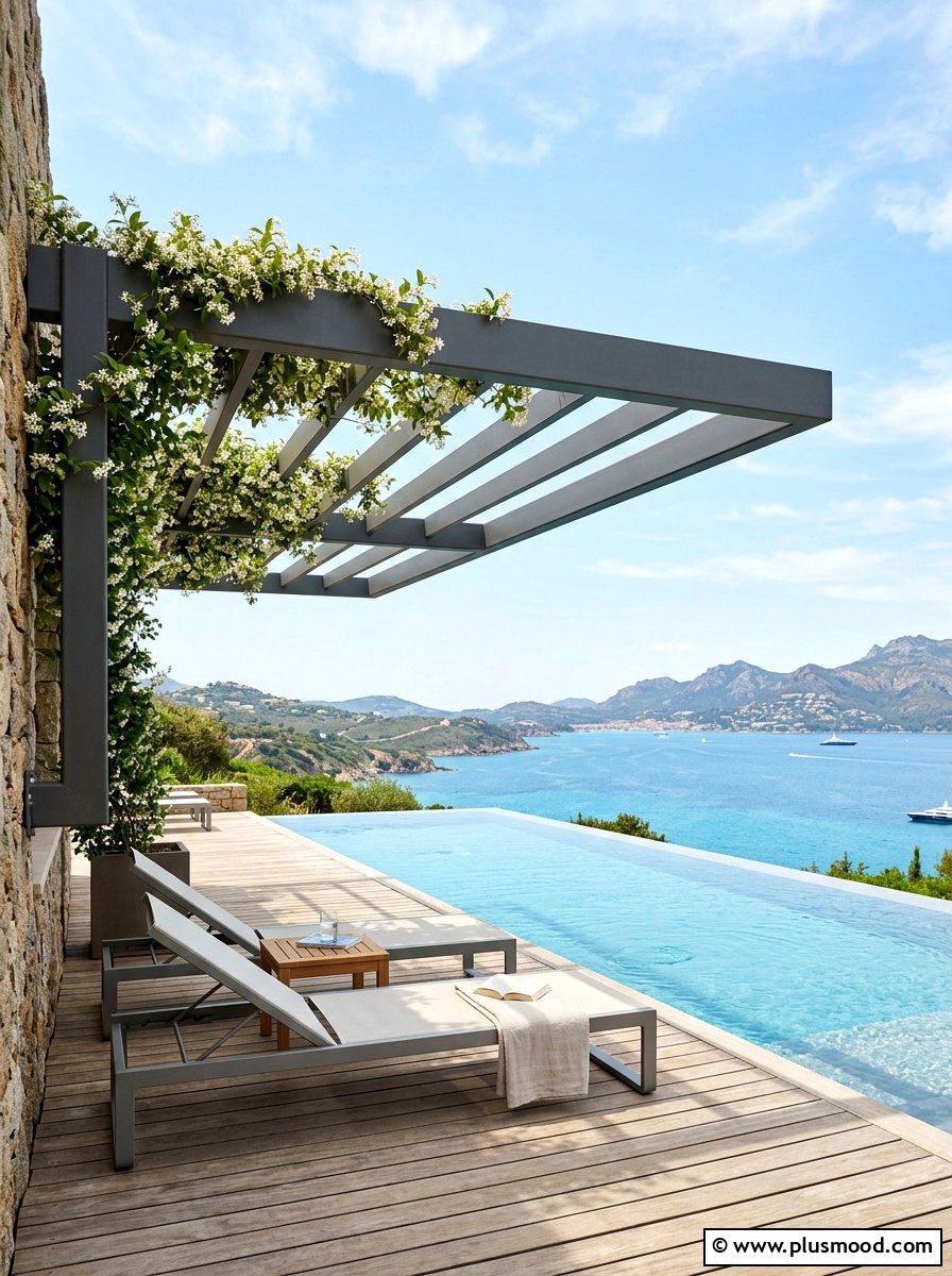 Infinity Pool Pergola - 25 pool landscaping ideas with pergola and vines