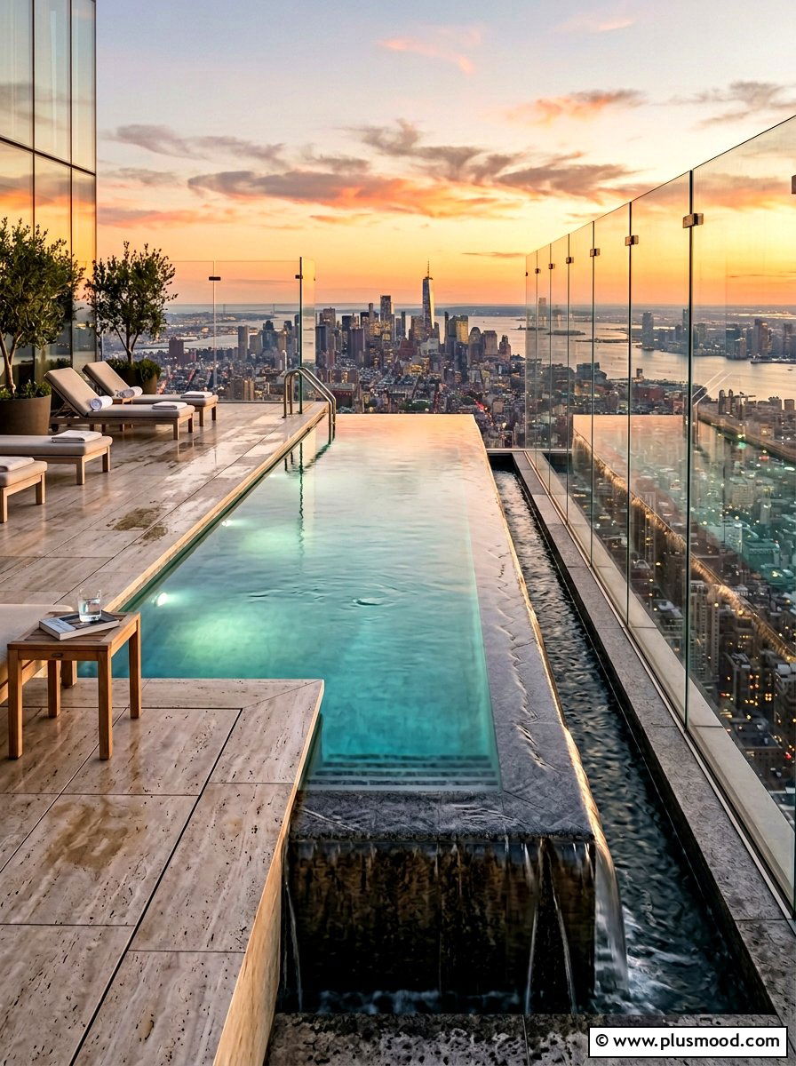 Infinity edge pool - 25 pool landscaping ideas for rooftop pools