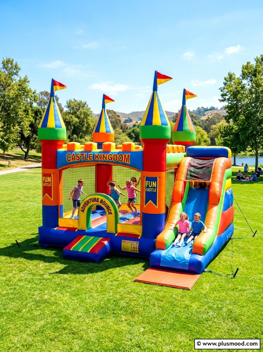 Inflatable Bouncy House - 25 summer backyard family fun ideas