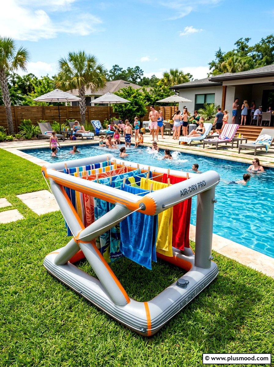 Inflatable Drying Rack - 25 summer pool storage ideas