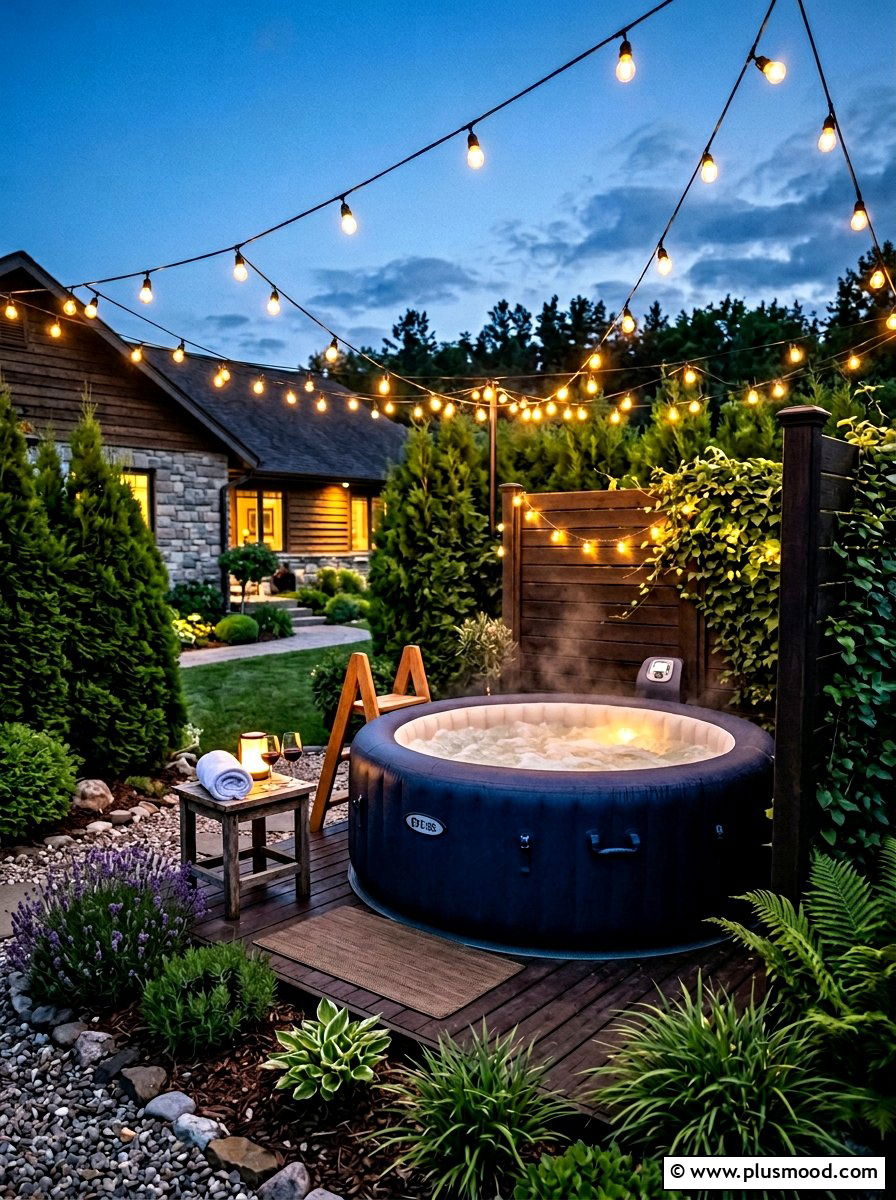 Inflatable Hot Tub - 25 small backyard ideas for rental homes