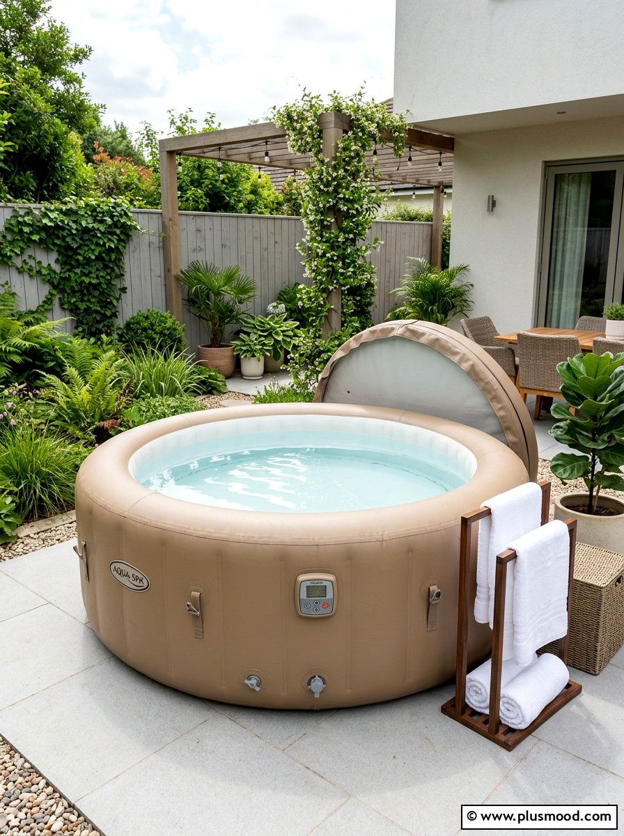 Inflatable Hot Tub - 25 small backyard ideas for renters