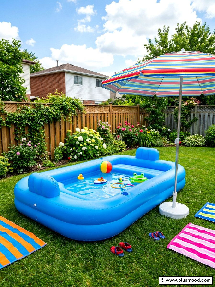 Inflatable Lounge Pool - 25 summer cooling backyard ideas