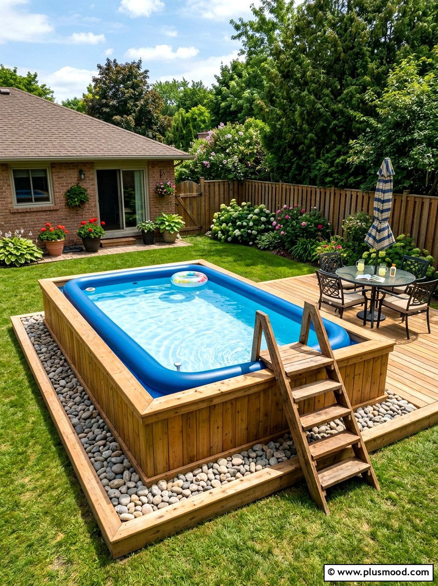 Inflatable Pool Deck - 25 summer budget pool area ideas