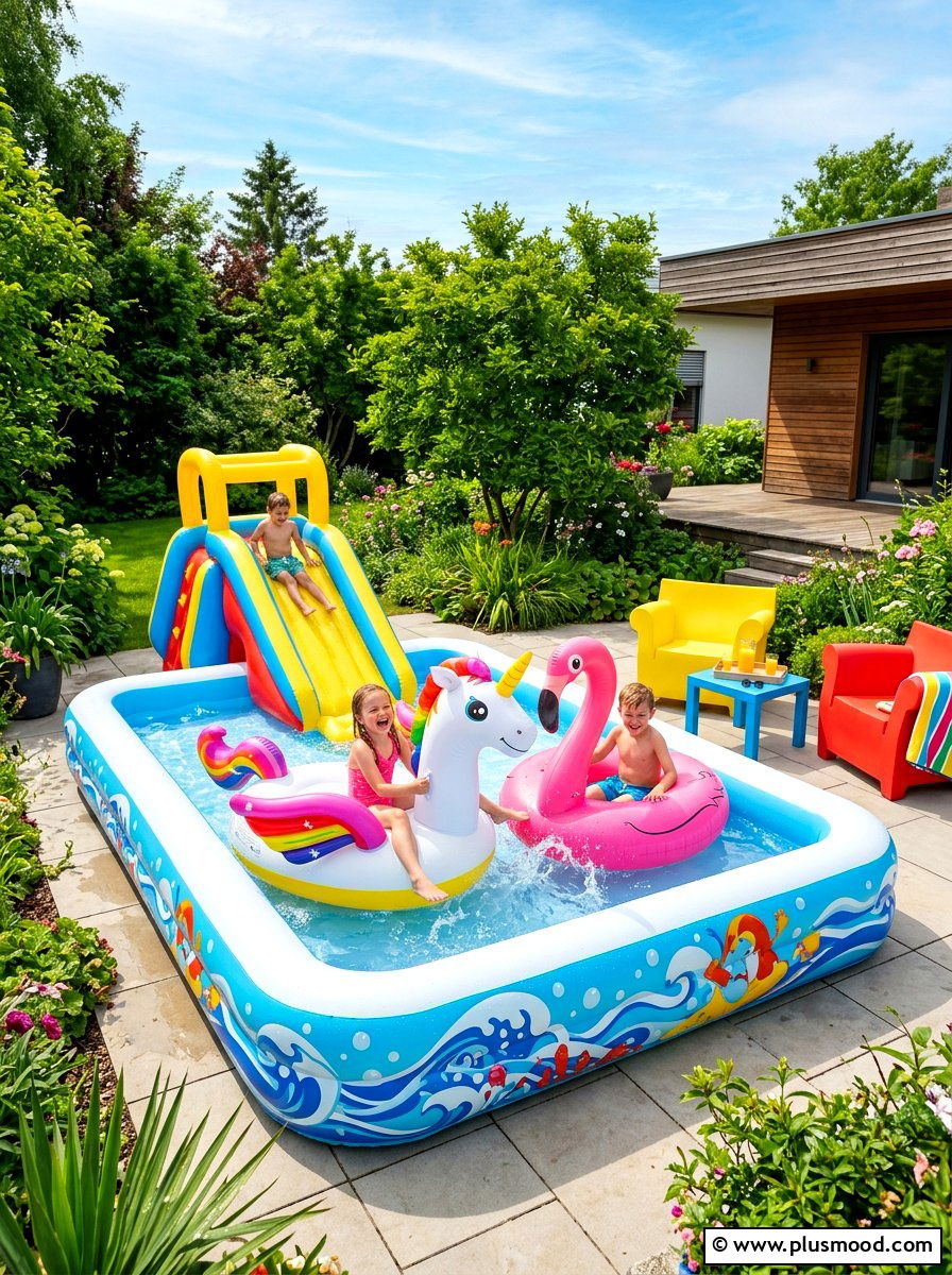 Inflatable Pool Setup - 25 summer pool party setup ideas