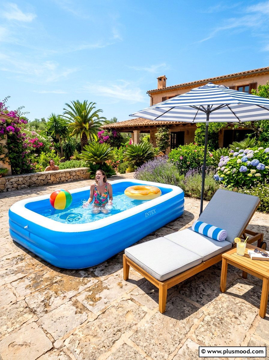 Inflatable Pool - 25 summer backyard ideas for renters
