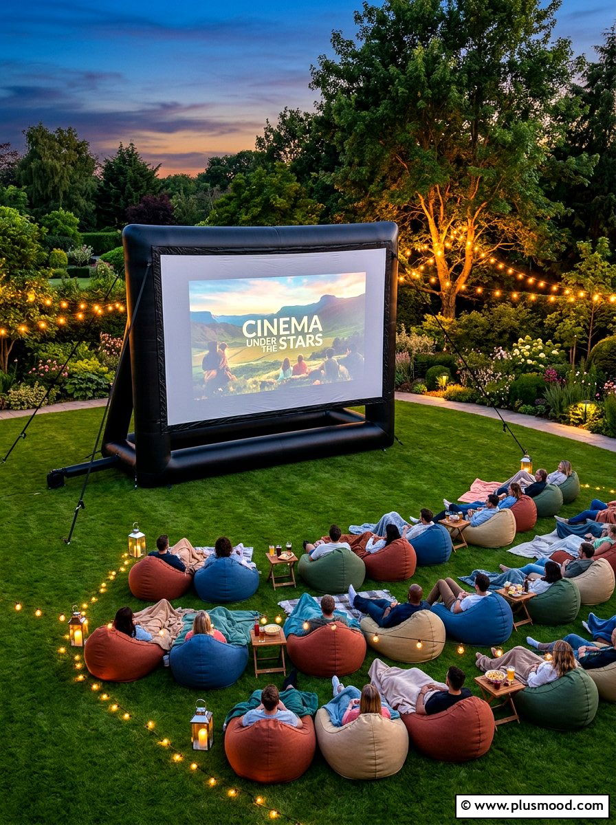 Inflatable Screen Theater - 25 summer backyard movie night ideas