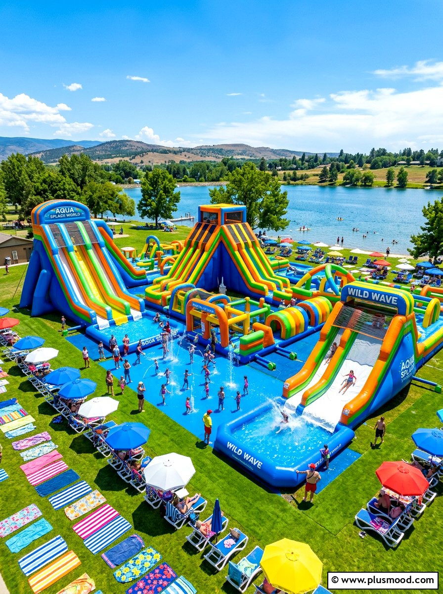 Inflatable Water Park - 25 summer outdoor birthday party ideas