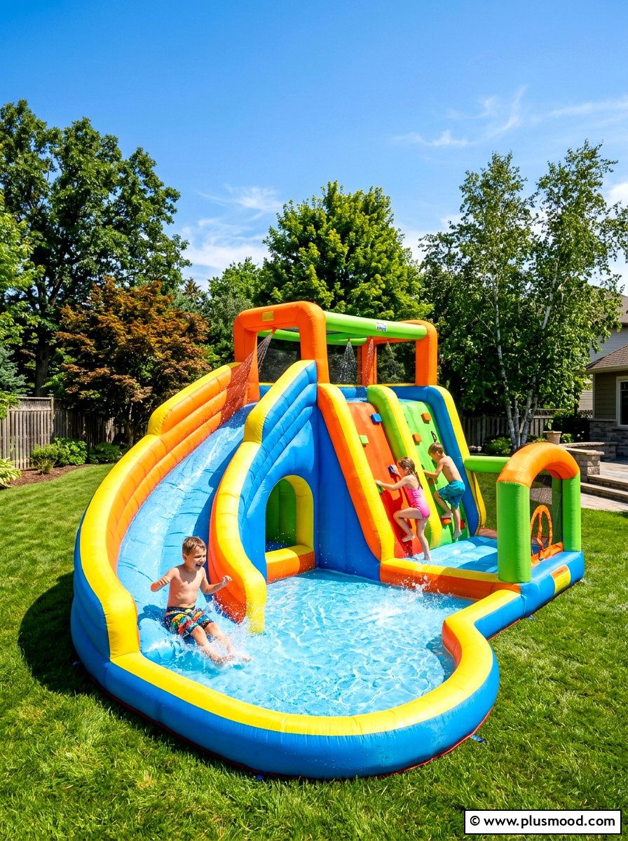 Inflatable Water Play Center - 25 summer splash pad backyard ideas