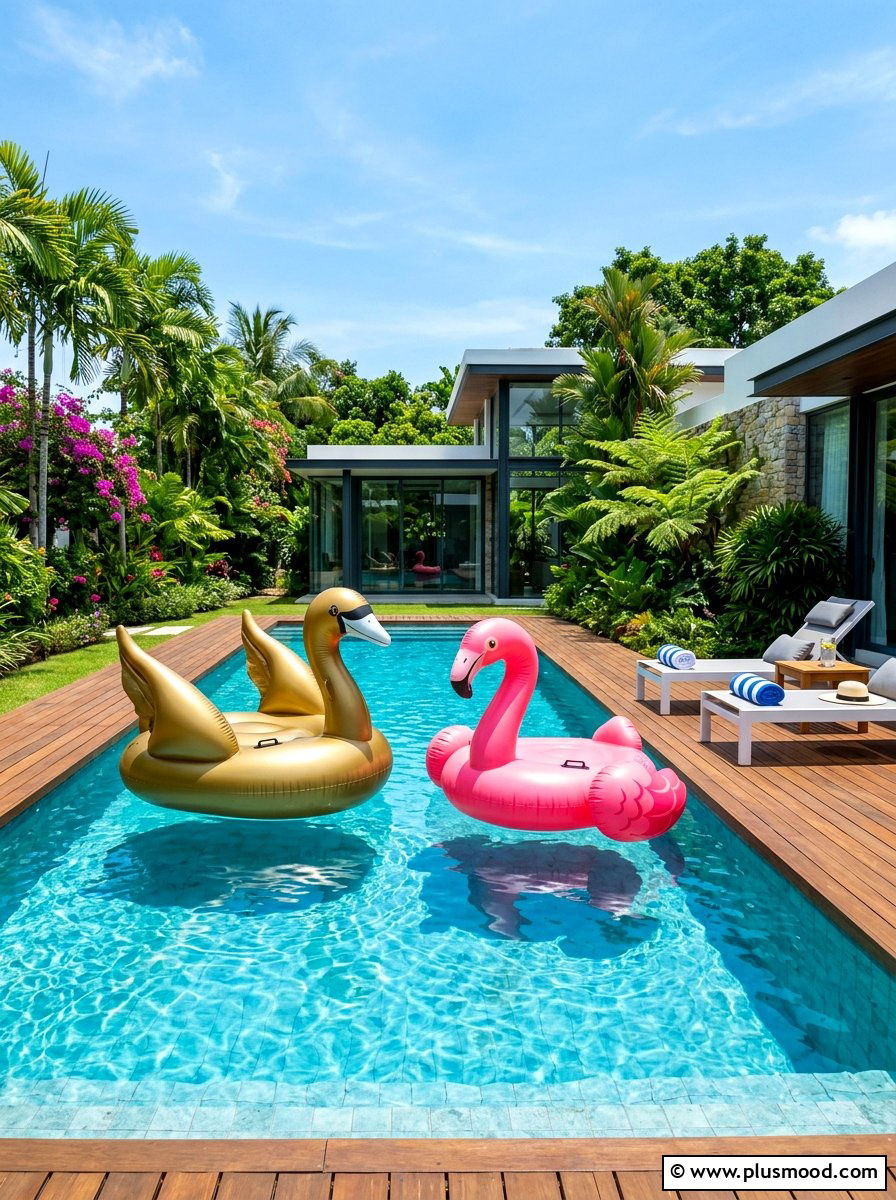 Inflatable pool floats - 25 summer poolside decor ideas