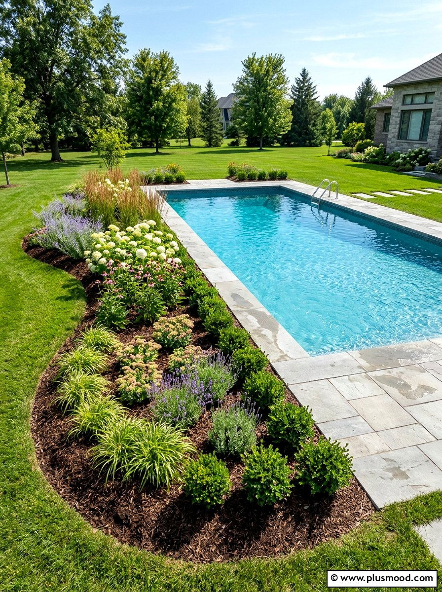 Inground Pool Mulch Landscaping - 25 pool landscaping ideas with mulch beds