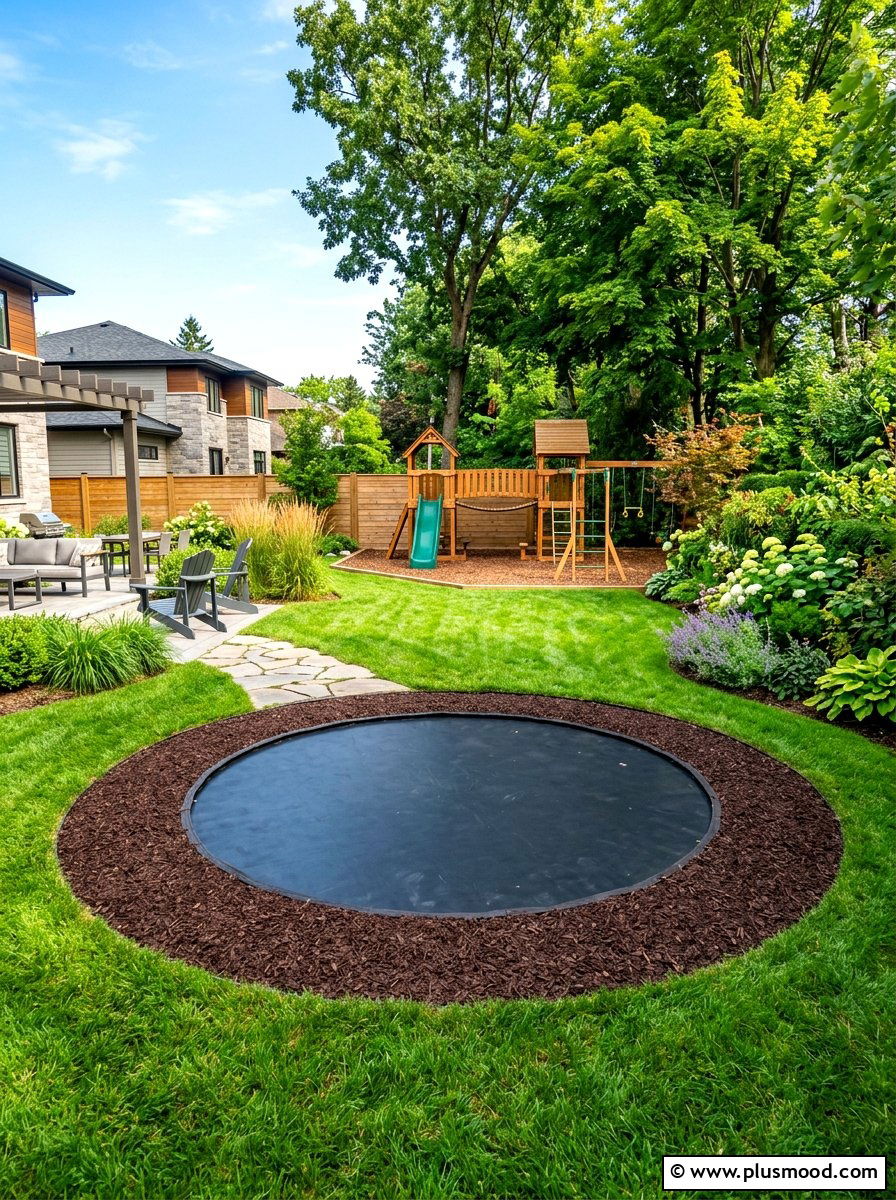 Inground Trampoline Area - 25 summer backyard makeover ideas