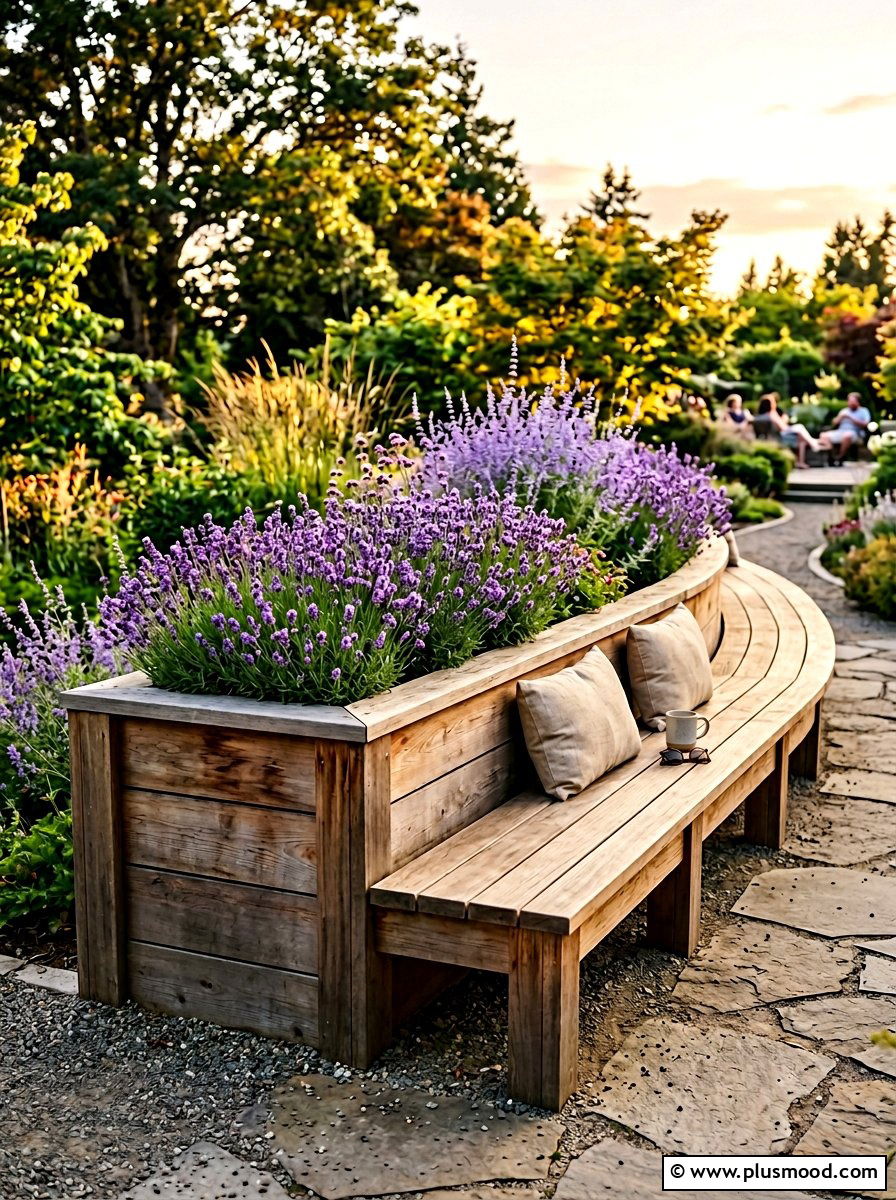 Integrated Seating Bed - 25 small backyard ideas with raised beds
