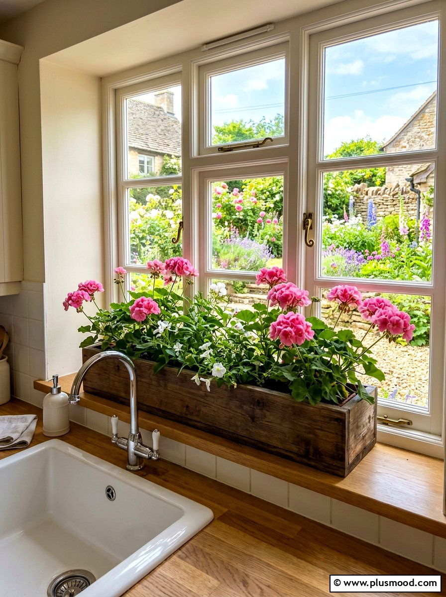 Interior window box - 25 summer kitchen window decor ideas