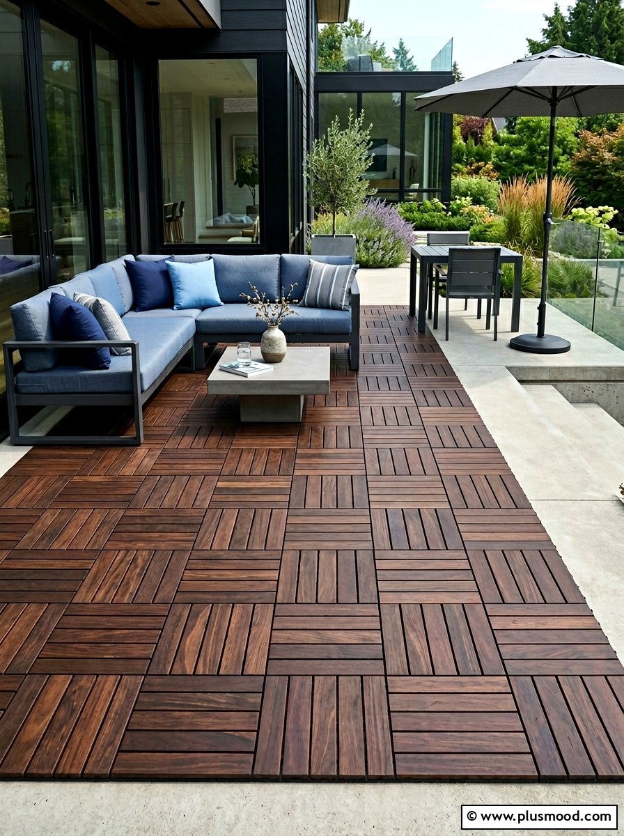 Interlocking Deck Tiles - 25 small backyard ideas for renters