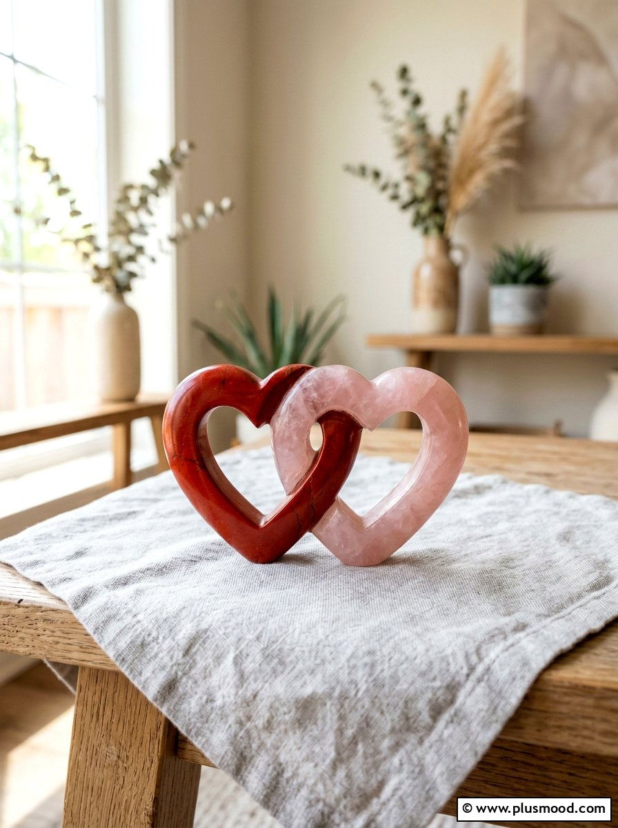 Interlocking Hearts Painted Rock