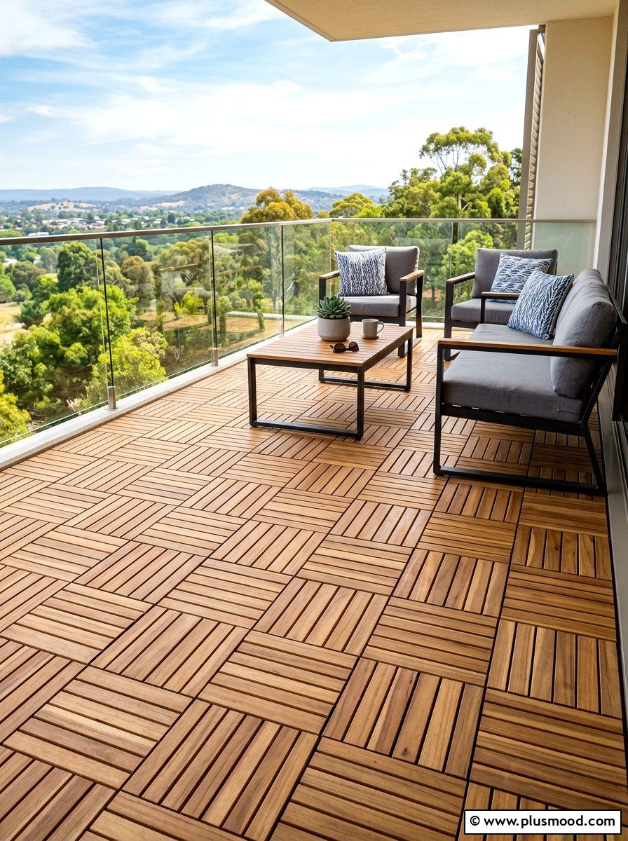 Interlocking Wood Deck Tiles - 25 summer apartment patio ideas