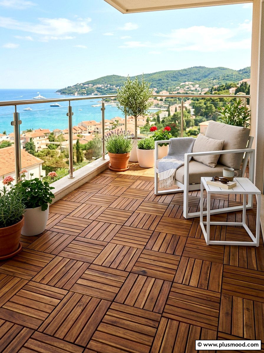 Interlocking Wood Tiles - 25 summer balcony patio ideas