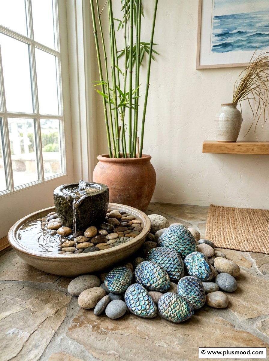 Iridescent Fish Scale - 25 painted rock ideas with metallic paint