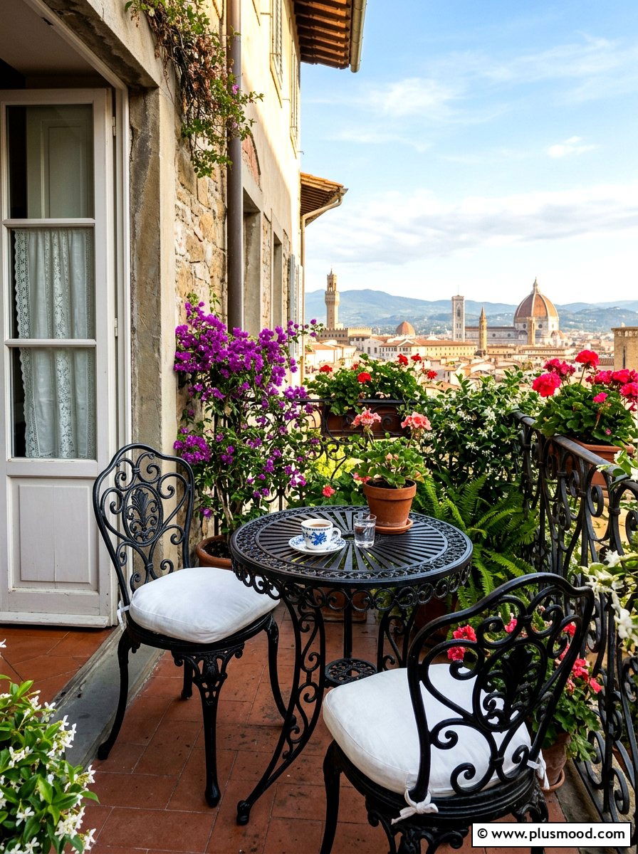 Iron Cafe Set - 25 summer balcony breakfast nook ideas