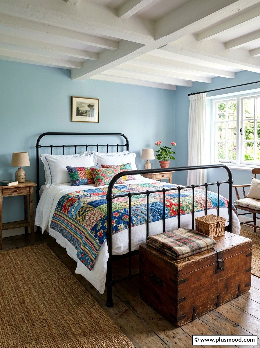 Iron bed bedroom - 25 summer English cottage summer decor ideas