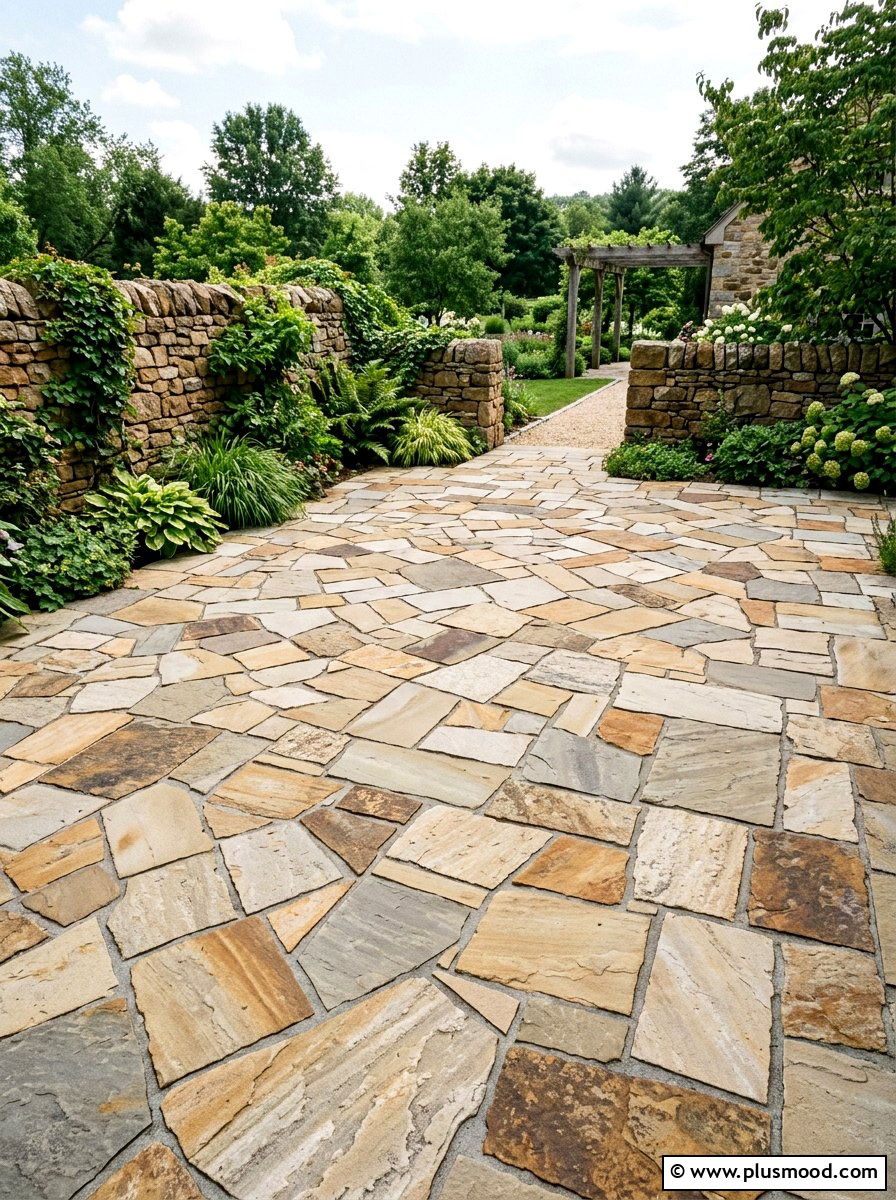 Irregular Flagstone Pavers - 25 small backyard ideas with flagstone