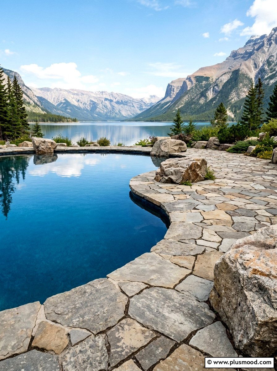 Irregular Flagstone Pool Coping - 25 pool landscaping ideas with flagstone