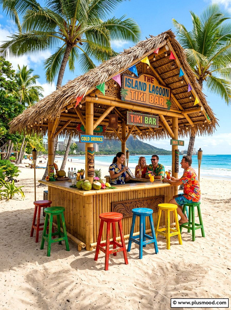 Island Tiki Bar - 25 summer cookout setup ideas