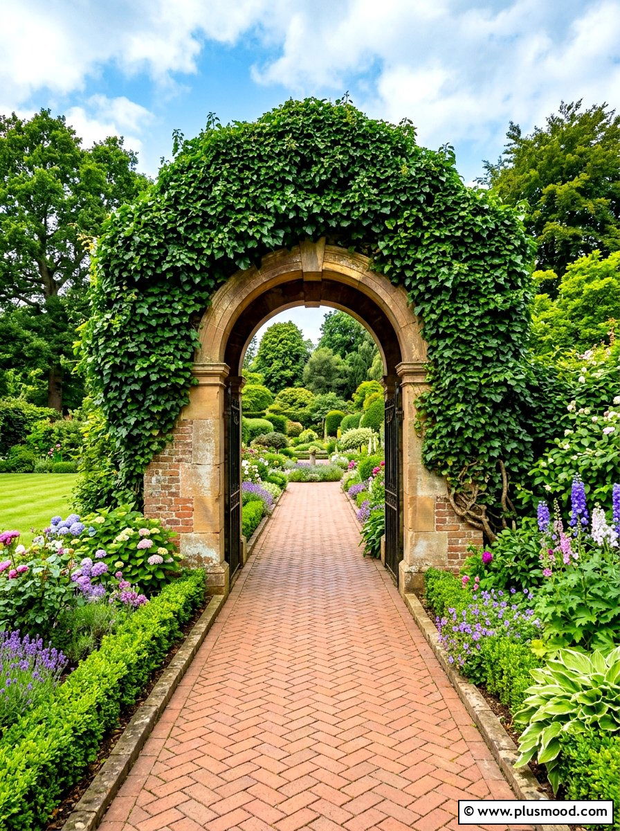 Ivy Covered Arch - 25 summer garden arch ideas
