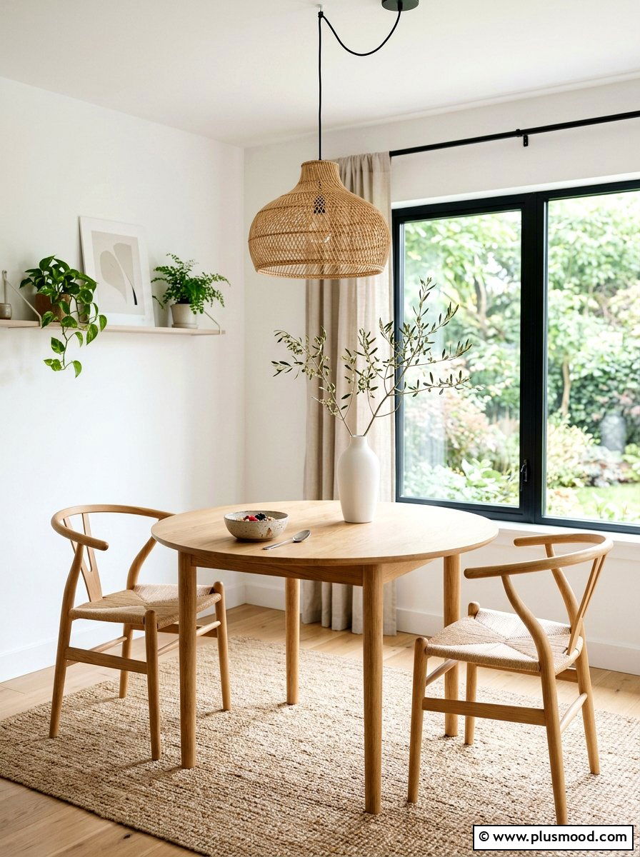 Japandi style breakfast nook - 25 summer to fall transition decor ideas