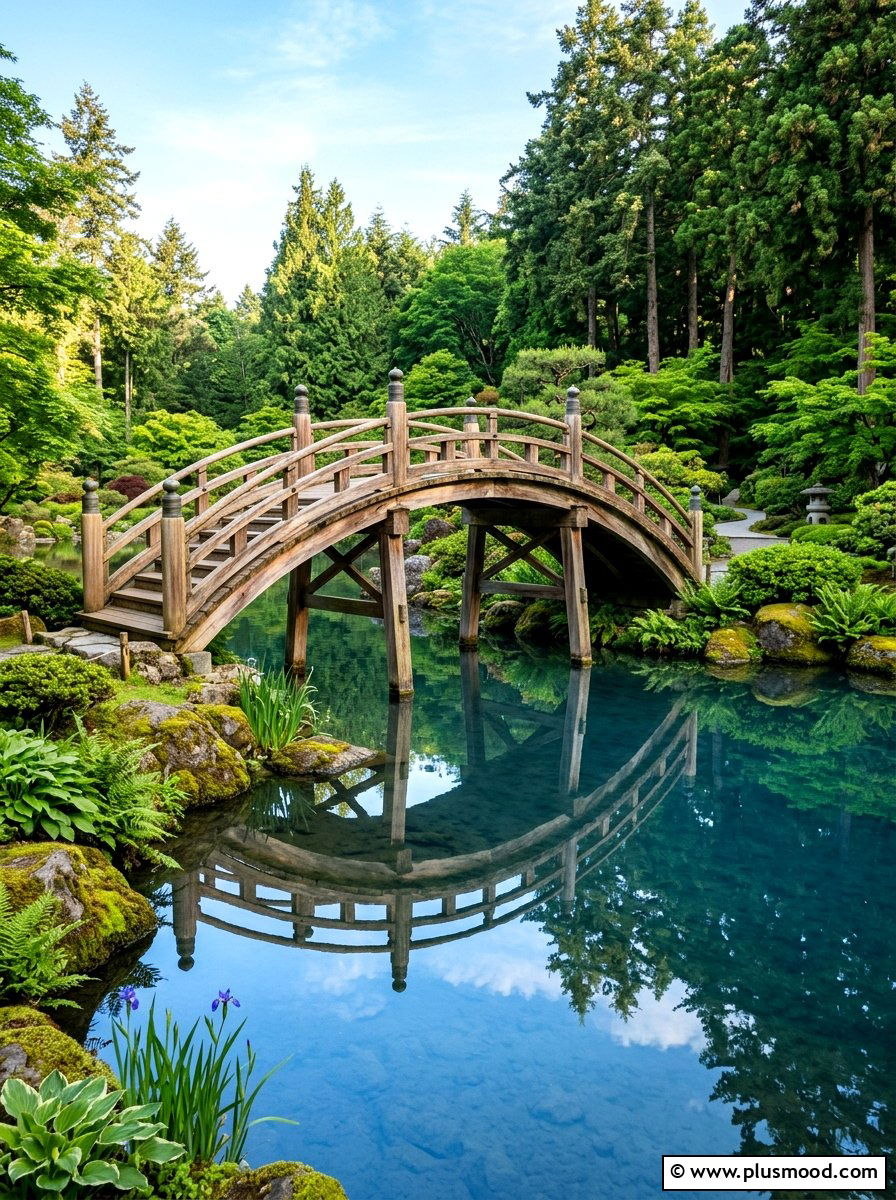 Japanese Bridge Over Pool - 25 pool landscaping ideas with Japanese style