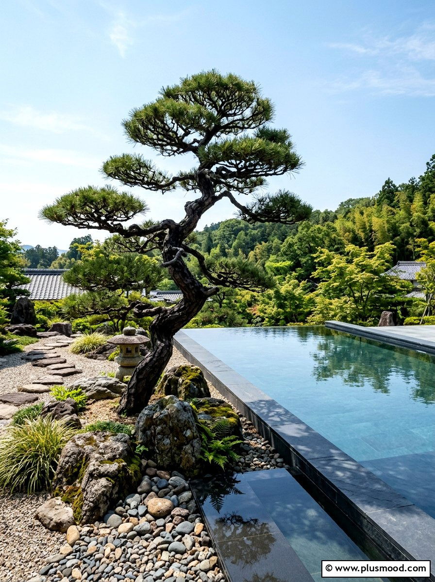 Japanese Pine Tree Landscaping - 25 pool landscaping ideas with Japanese style