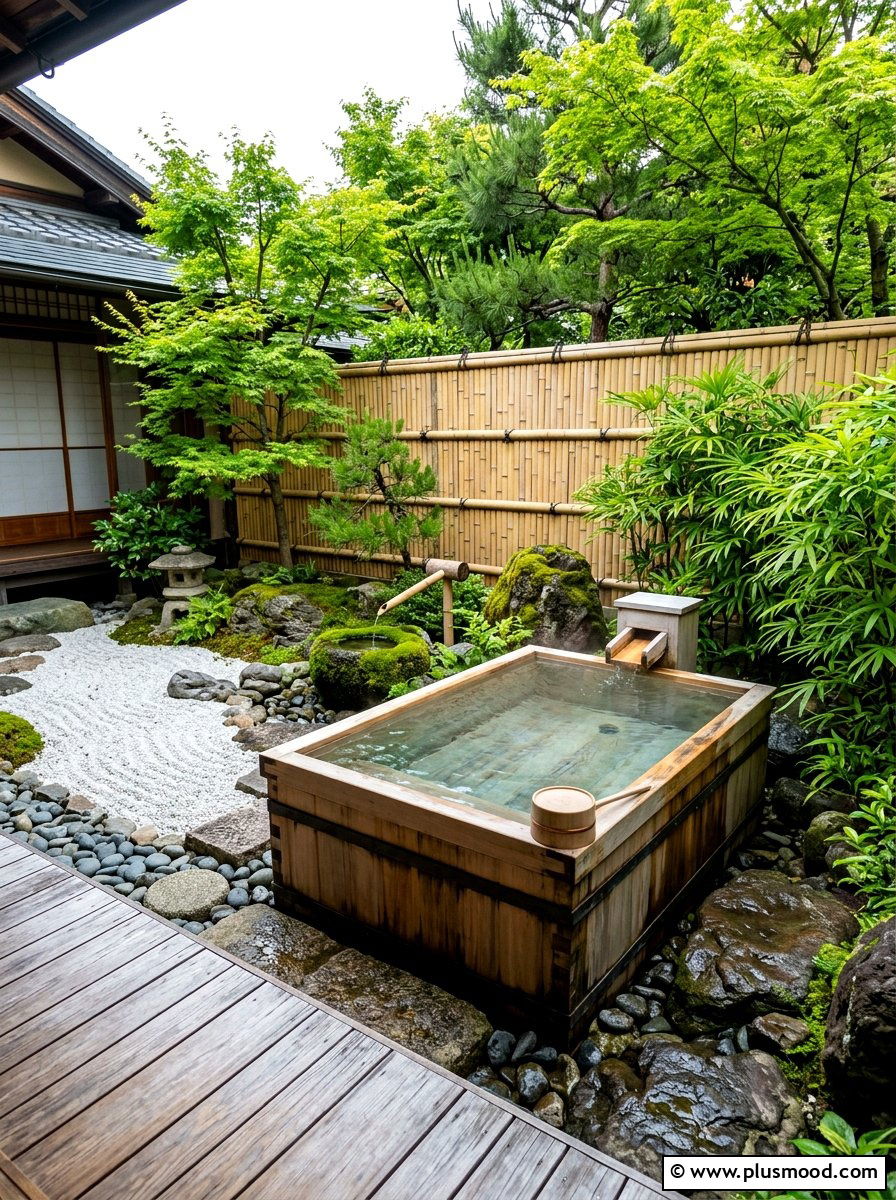 Japanese Soaking Tub - 25 summer backyard spa ideas