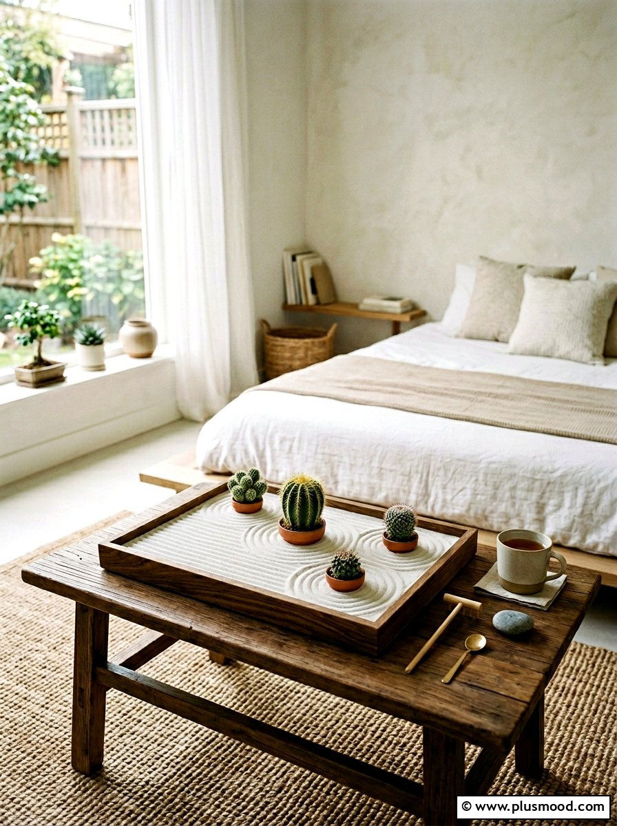 Japanese Zen Cactus Garden - 25 summer cactus planter ideas