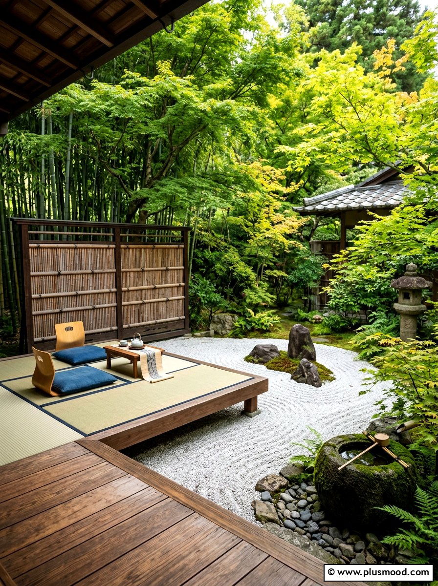 Japanese Zen Garden - 25 summer outdoor lounge party ideas