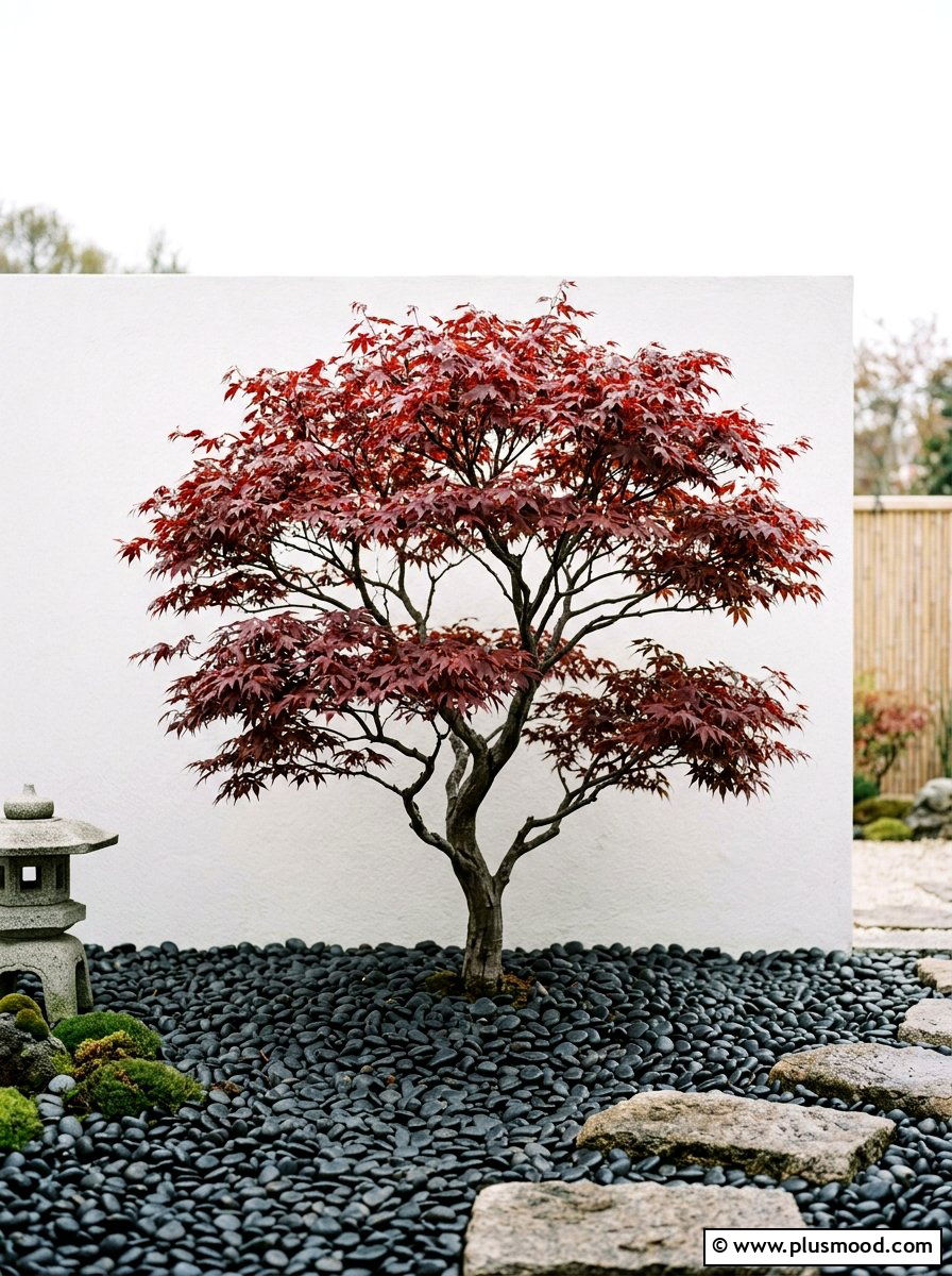 Japanese maple focal point - 25 small backyard ideas for minimalist style