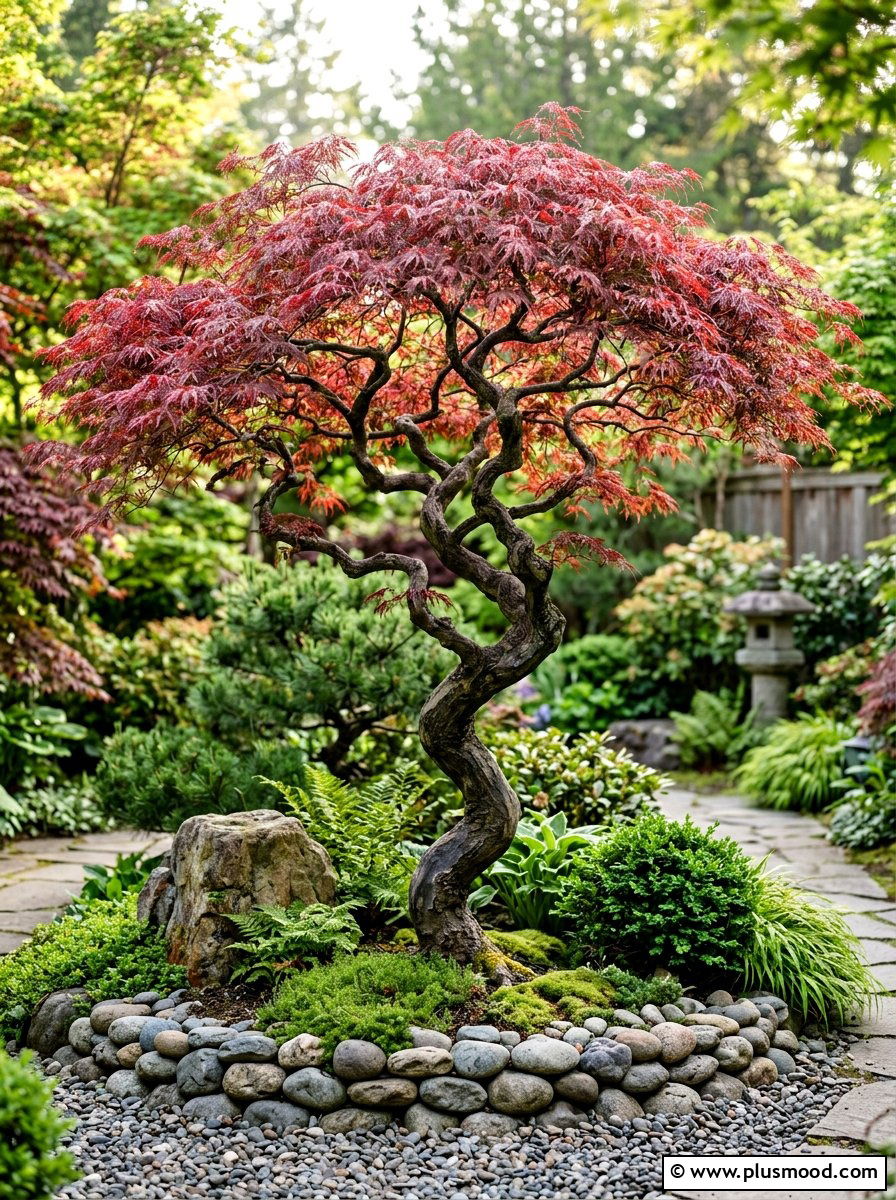 Japanese maple tree - 25 outdoor garden decor ideas with zen elements
